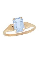 teensy catchy yellow gold heart cz March birthstone baby ring